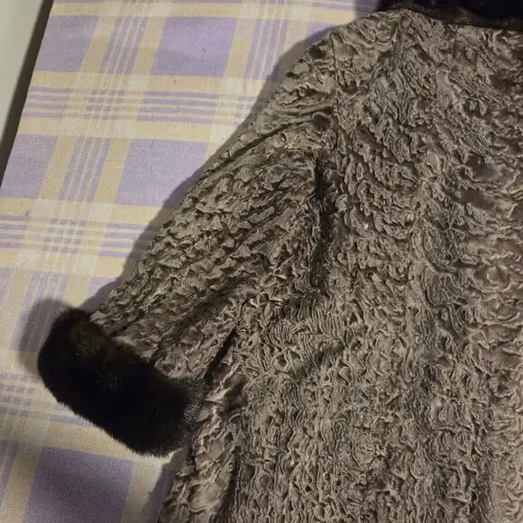 Vintage 40s 50s Rikes Dayton Persian Lamb Fur Mink Fur Collar Coat Penny Lane - Picture 16 of 16